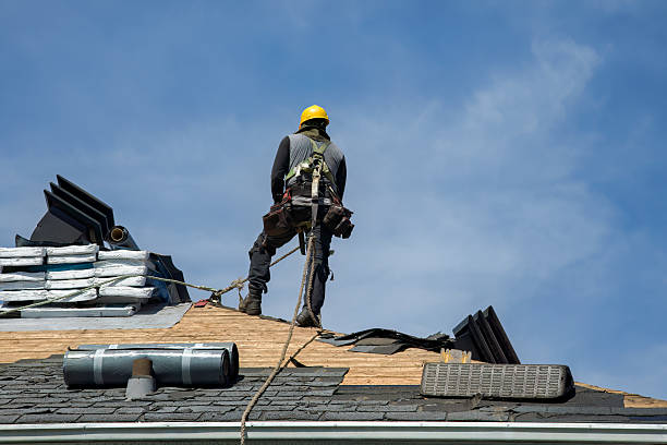 Professional Gutter Installation technician working in Casco, ME